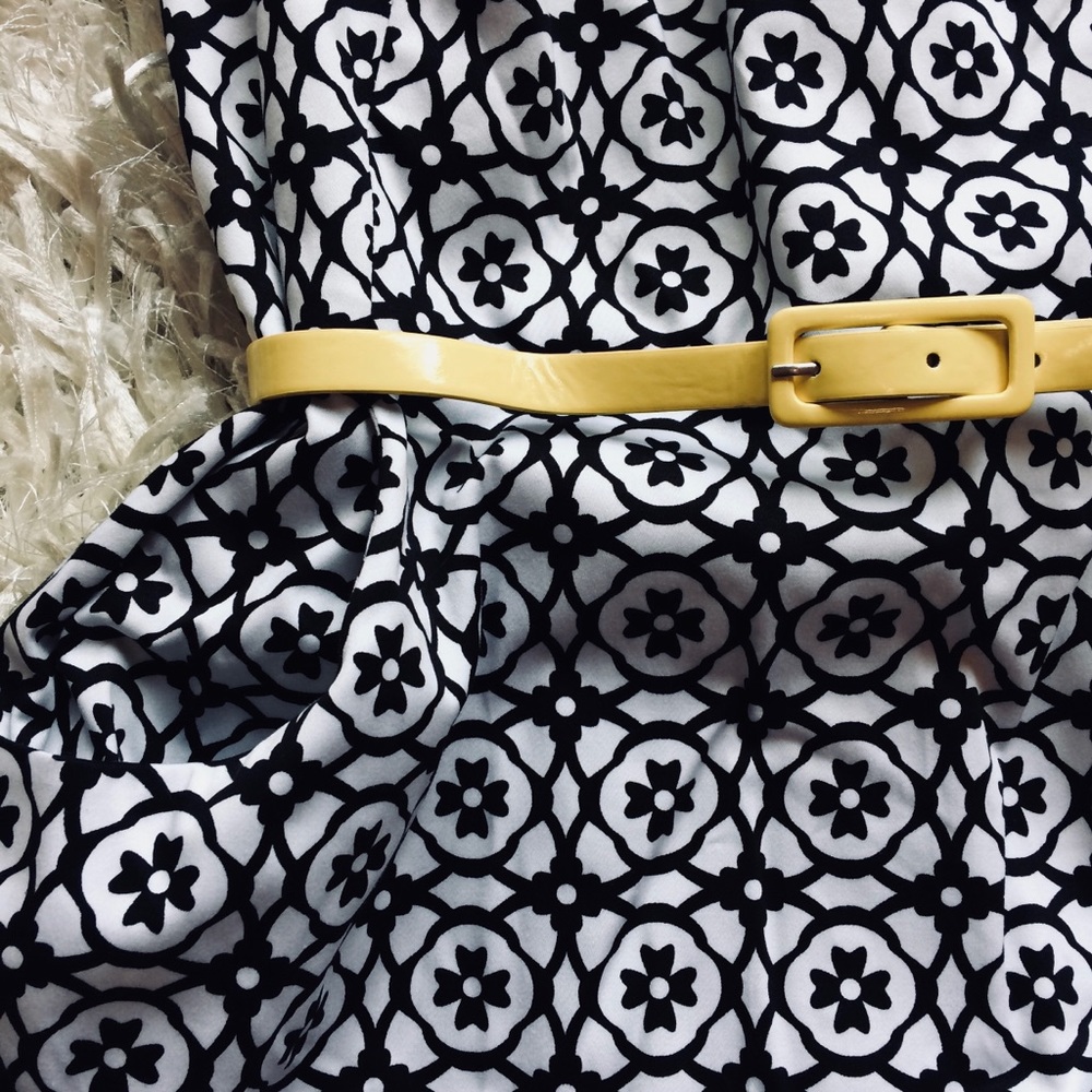 NEW Chaps Belted Fit and Flare Print Dress - Picture 3 of 8